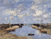 Eugene Boudin The Entrance to Trouville Harbour France oil painting artist
